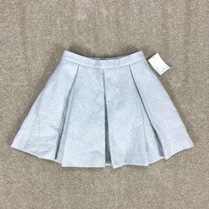 New Tildon Womens Full Box Pleated Skirt Size 0 Gray Jacquard Pockets Rear Zip